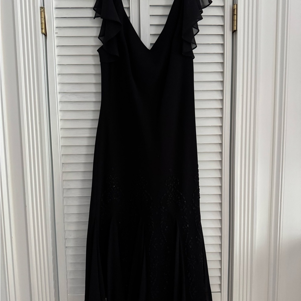 SL Fashions Black Maxi Dress with Ruffles